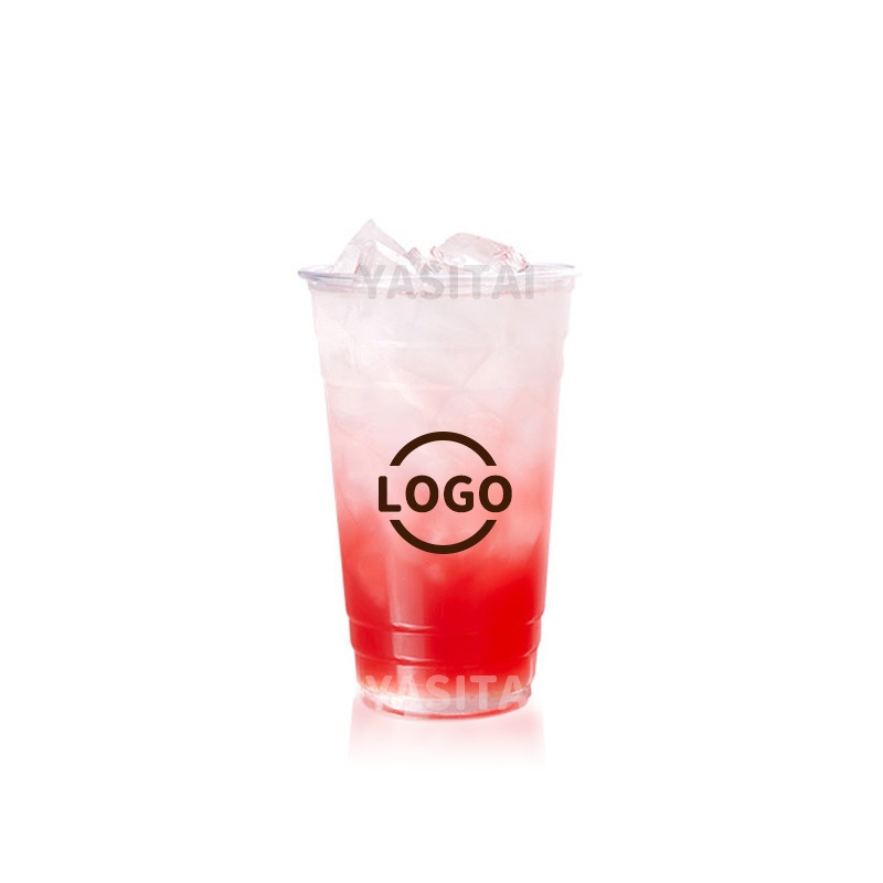 Clear Disposable Custom Printed Logo Milk Tea Bubble Tea Boba Pet Plastic Cup – Plastic Cups for Juice and Plastic Cups for Beer price