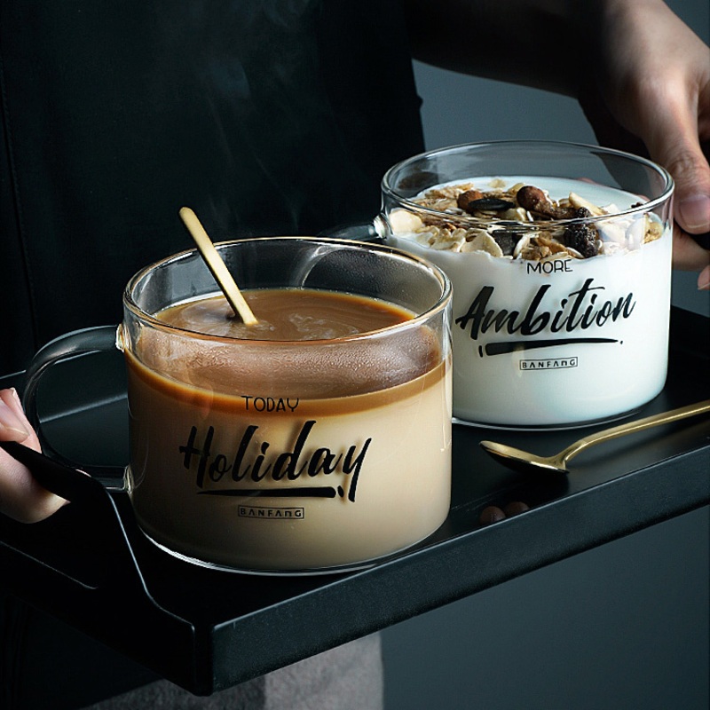 Clear Glass Milk Drinking Mugs for Water Juice Coffee – Glass Mug and Measuring Mug price