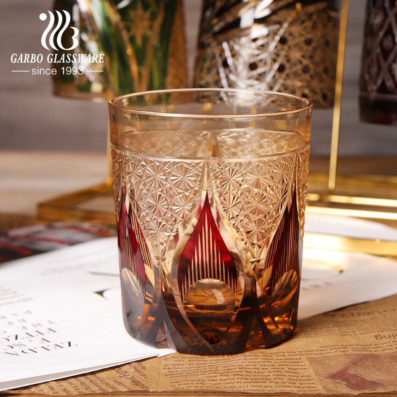 Colored Handmade High-End 9.5oz Whiskey Glass Tumbler Lead-Free Cocktail Home Bar Glass Cup – Water Glass Cup and 9.5oz Glass Cup price