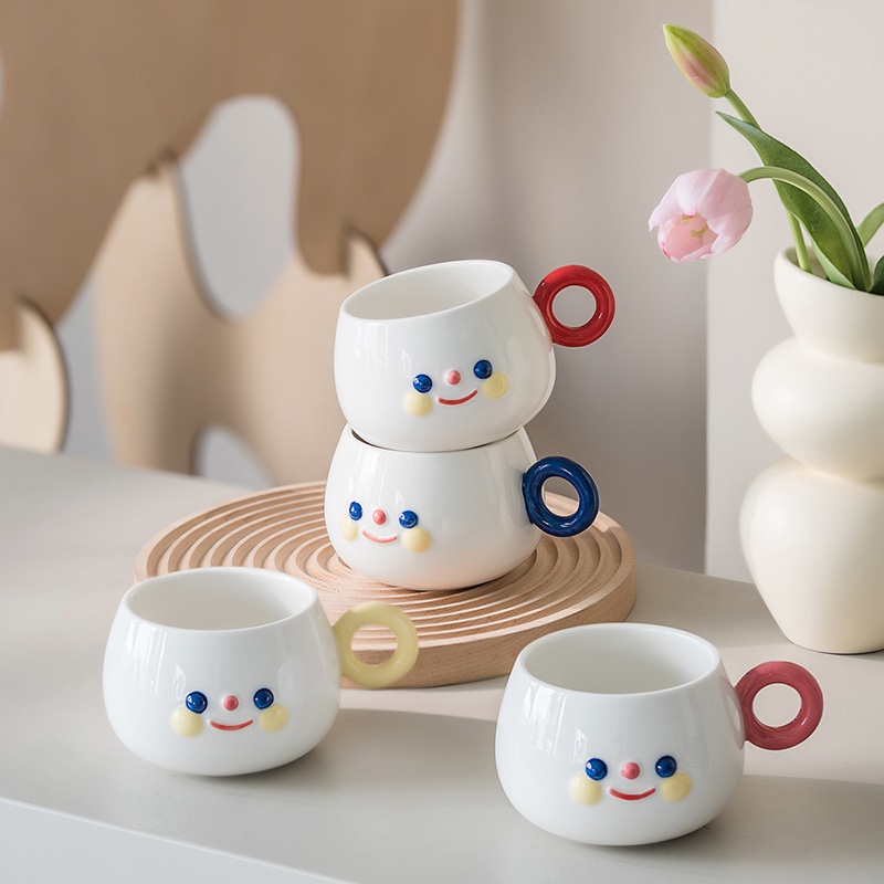 Creative Rainbow Smiley Face Coffee Mug High Appearance Level Water Cup – Ceramic Mug and Ceramic Cup price