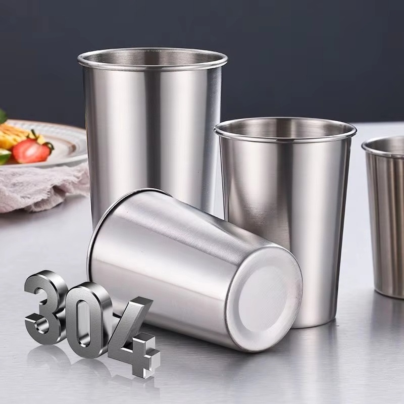 Custom Logo Insulated Travel Mug Single Wall Stainless Steel Pint Cup for Camping Stackable Beer & Drink Cup – Travel Mug and Water Drinking Cups price