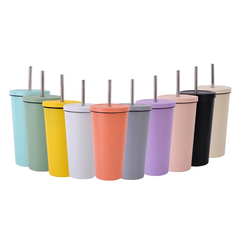 Customized Wholesale Manufacturer 304 Stainless Steel Coffee Large Capacity Car Coffee Straw Bottle Mug Insulated Straw Water Mug Cup – 304 Stainless Steel Coffee Cup and Double Wall Insulated Bottle price