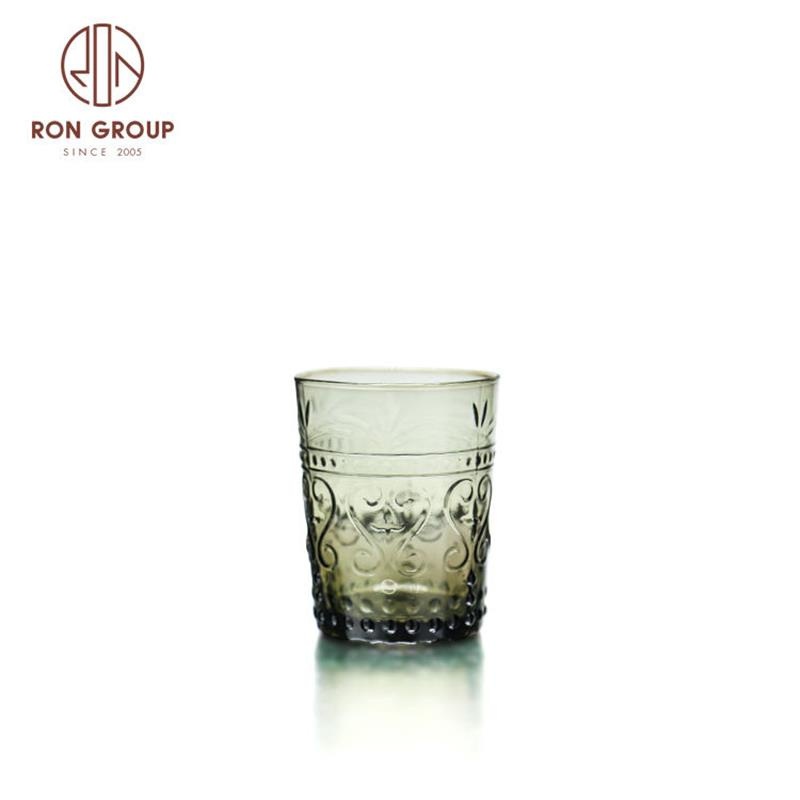 Factory Direct Sale Vintage Embossed Colorful Luxury High Glass Cup – Glass Cup and Factory Direct Sale Cup price