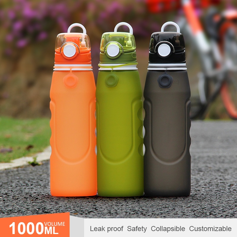 Foldable Reusable Collapsible Water Bottle Silicone Collapsing Water Bottle – Silicone Water Bottles and Collapsible Water Bottles price