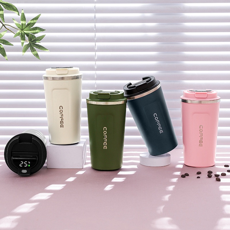 New Fashion Custom 380ml 510ml Double Wall Vacuum Thermos Coffee Cup Stainless Steel Insulated Water Bottle with Intelligent Temperature Display – Water Bottle and Stainless Steel Bottle price