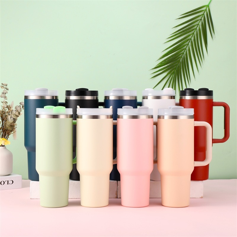 Wholesale 40oz Travel Mug Cup Stainless Steel Vacuum Insulated Water Bottle 40oz Tumbler with Straw Handle – Tumbler and Stainless Steel Tumbler price
