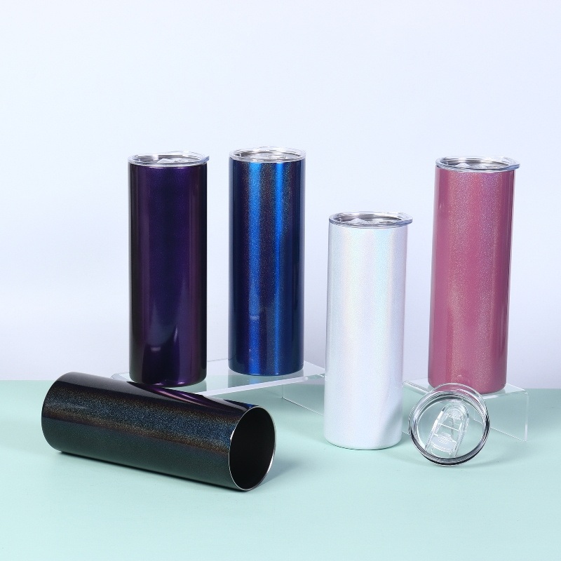 Wholesale Mixed Color 20oz Stainless Steel Cup Rainbow Shimmer Glitter Skinny Sublimation Tumbler for Drinking – 20oz Glitter Sublimation Tumbler and Glitter Sublimation Tumbler price