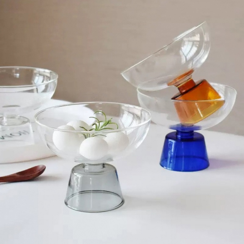 Wholesale Solid Colorful Fruit Vegetables Salad Ice Cream Glass Cup – Glass Cup and High Borosilicate Glass price