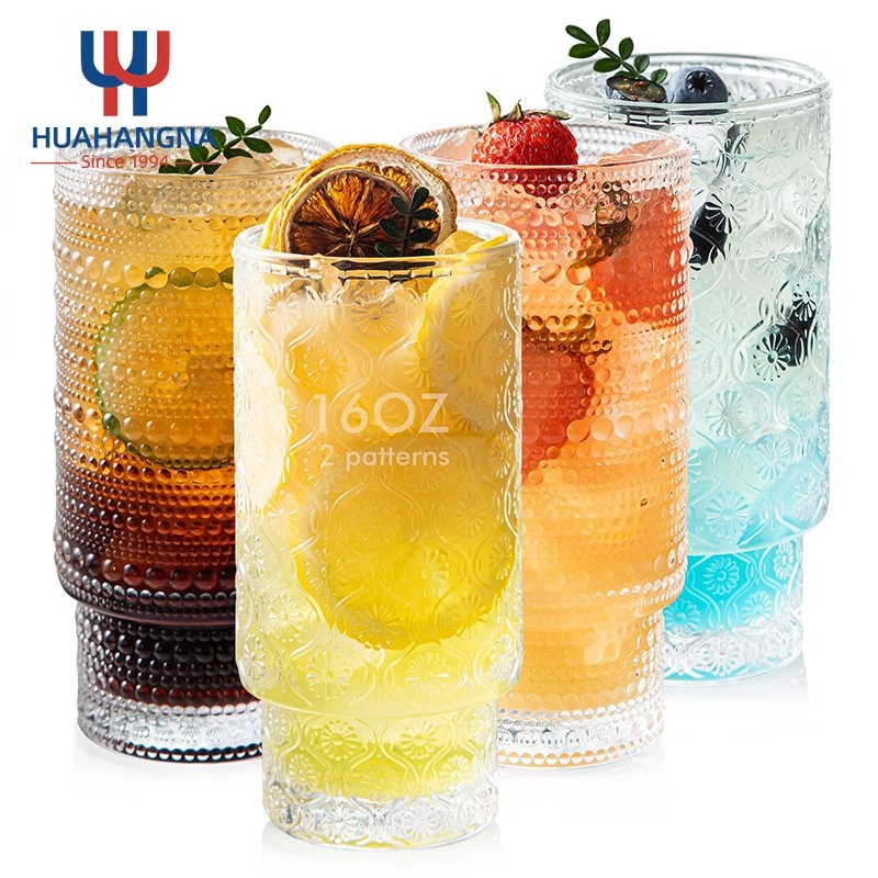 Wholesale Vintage Stackable Iced Coffee Juice Water Glass Cups for Wedding Birthday – Glass Cups and Glass Cup price
