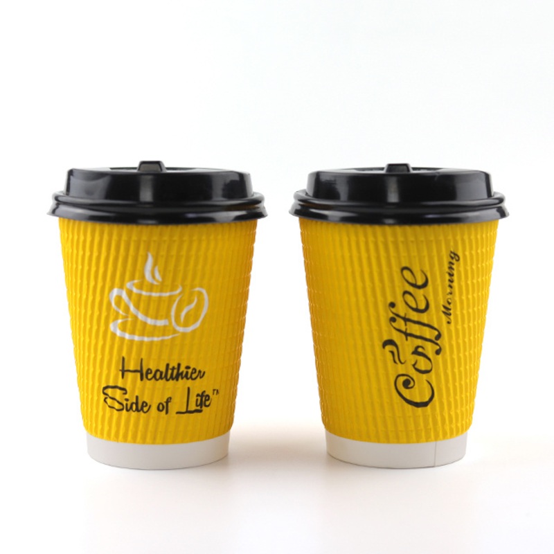 12oz Disposable Insulated Corrugated Embossed Paper Coffee Cup Ripple Wall for Hot Beverage – Paper Cup and Disposable Coffee Cup price
