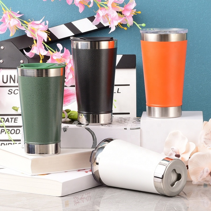 16oz 480ml Travel Coffee Promotional Reusable Black Fashion Top Termos Sports Water Tumbler – Sports Water Tumbler and Fashion Top Termos Tumbler price