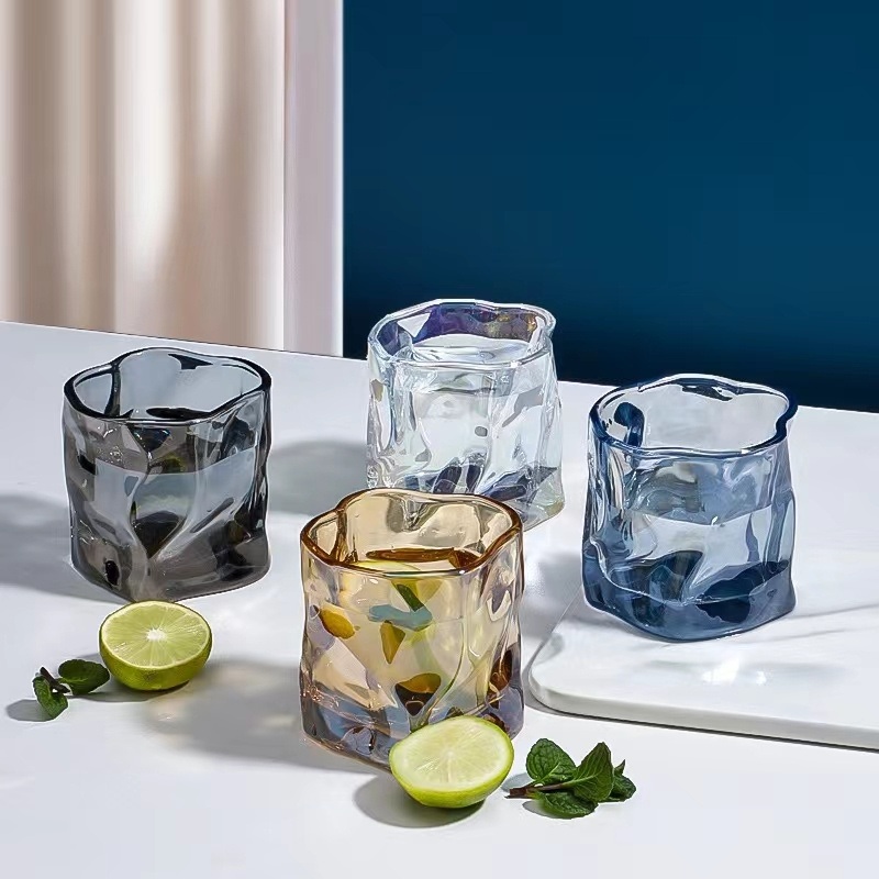 230ml Quirky Shape Lead-Free Soda Lime Glass Colorful Class Cup – Glass Bottle and Glass Cup price