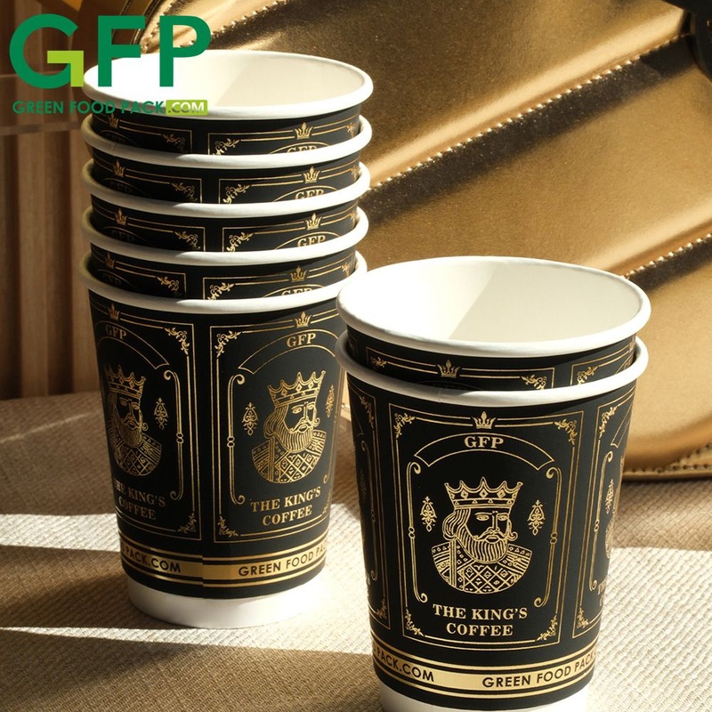 8oz 10oz 12oz 16oz 18oz 20oz Disposable Double Wall Hot Stamping Custom Logo All Black Hot Coffee Paper Cup – Paper Cup and Coffee Cup price