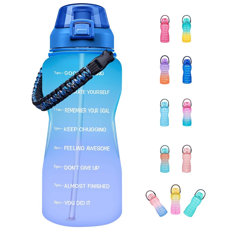 Custom High Quality BPA Free Tritan Plastic Water Bottle Motivational Time Marker Running Traveling Recycling Jug Sports Kettle with Handle – Sports Water Bottle and Motivational Workout Water Bottle price