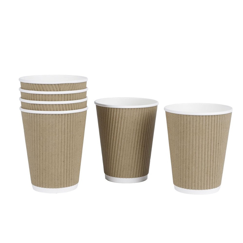 Custom OEM Disposable Paper Cup 12 Oz 16 Oz Ripple Wall Print Lid Paper Cup with Cover Single Wall Double Triple Wall – PE Laminated Cup and Paper Cup price