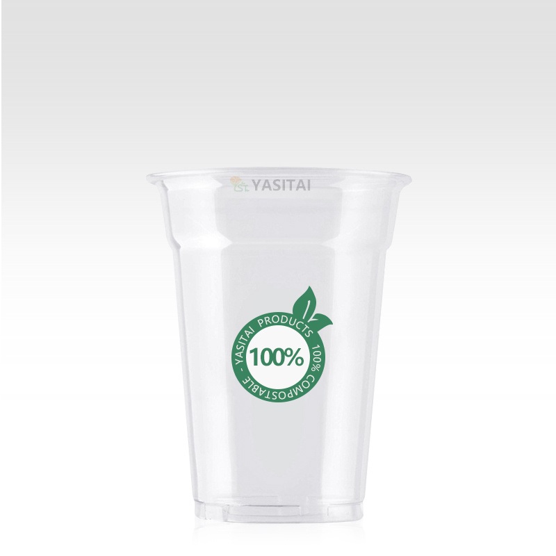 Custom Printed Compostable Clear Disposable Plastic 100% Biodegradable PLA Cup Plastic Smoothie Cups with Lids 12oz 14oz 16oz – PLA Custom Cup and Sauce PLA Cup price