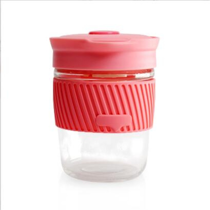 Customized Logo Coffee Glass Mug with Silicone Sleeve – Glass Cup and Glass Water Cup price