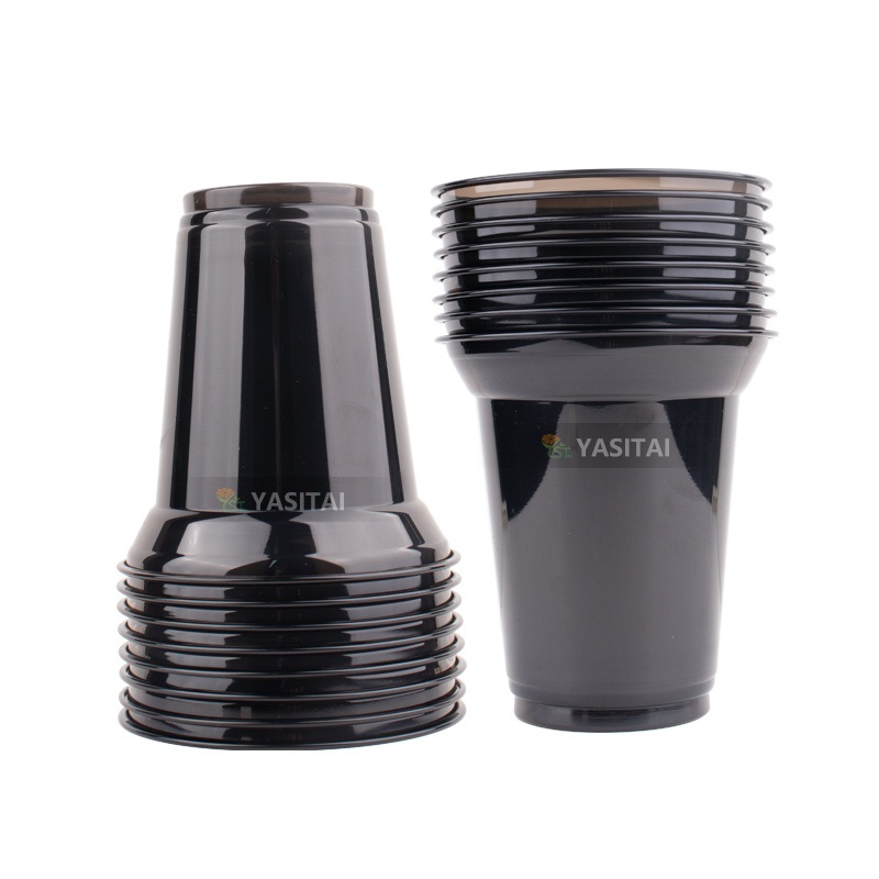 Disposable Black Cups Plastic Coffee Cups 16oz with Logo Printed for Juice – Plastic Cups for Juice and Plastic Cups for Beer price