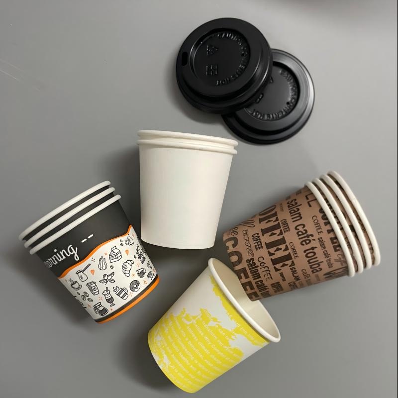Disposable Single Wall White Plastic Free Coffee Paper Cups with Lids – Coffee Paper Cups with Lids and Single Wall Paper Cups price
