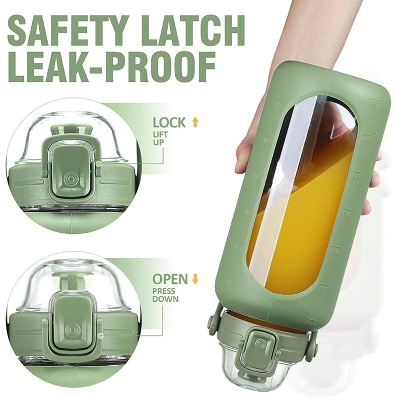 Eco-Friendly 64oz Half Gallon Plastic Water Bottle Gym Fitness Sports Motivational Time Marker Sports Camping Plastic Silicone Strap – Sport Water Bottle and Drinking Bottle price