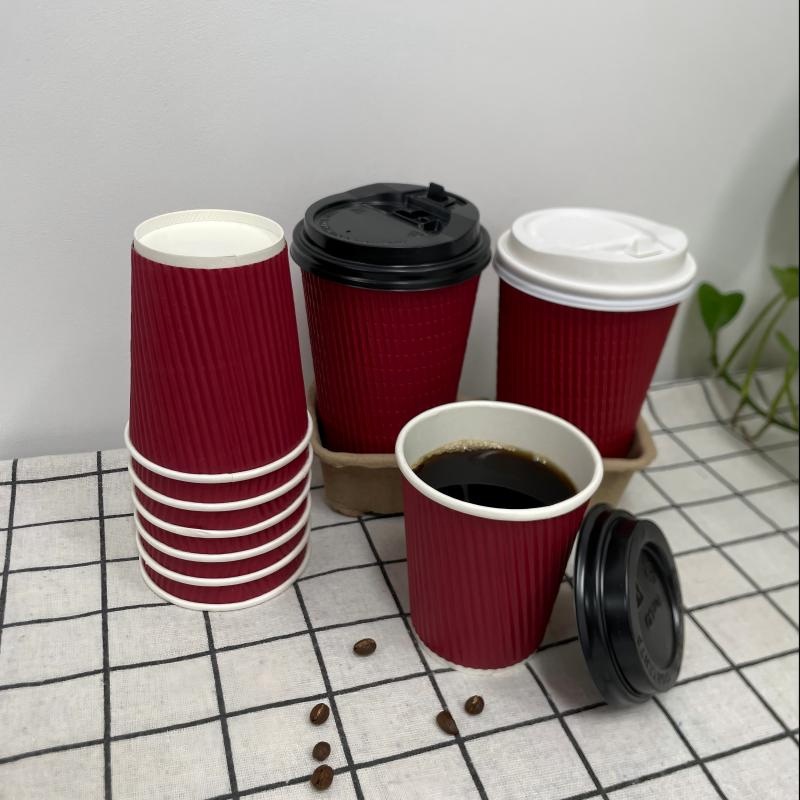 Factory Price Disposable Paper Cups Ripple Wall Paper Coffee Paper Cup 8oz 12oz – Ripple Wall Paper Coffee Cup and Coffee Paper Cup 12oz price