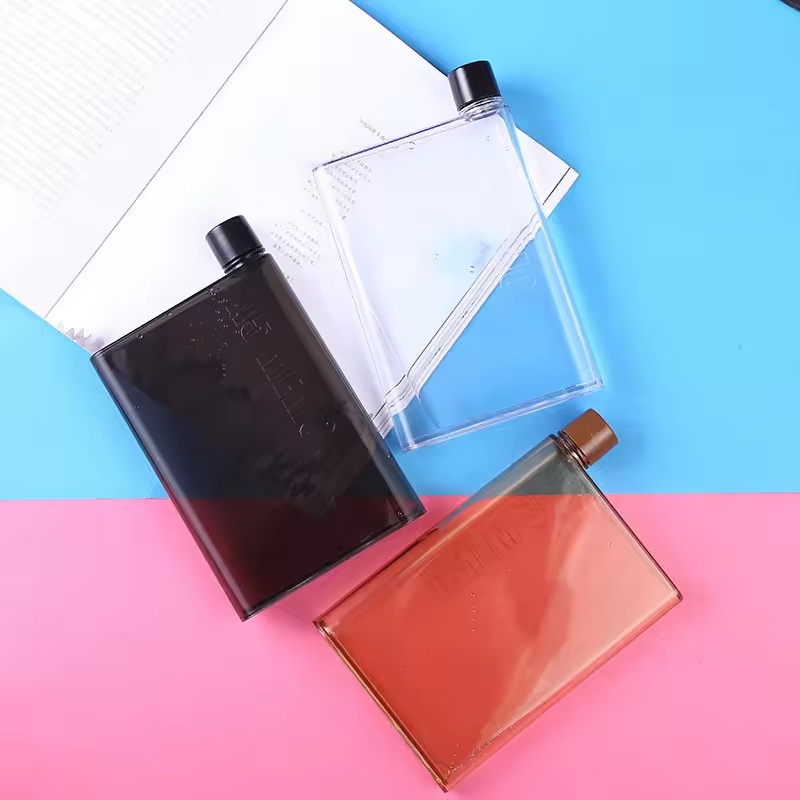 Square Tritan Plastic Customized Notebook Memo Flat Water Bottle Slim Thin Water Bottle – Memo Flat Water Bottle and Sport Water Bottle price