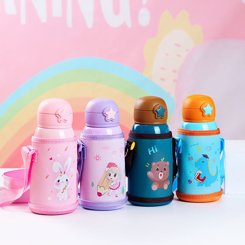 Stainless Steel Water Bottle for Children 600ml Cartoon Water Cup with Cup Sleeve – Water Bottle and Water Cup price