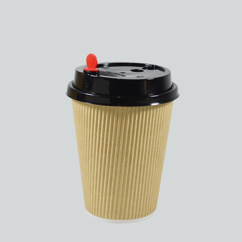 Thick Kraft Paper Cup Disposable Coffee Cup Corrugated Milk Tea Juice Beverage Packaging Cups with Lids Takeaway Packages Custom Logo – Manufacture of Paper Cups and Disposable Coffee Paper Cups price