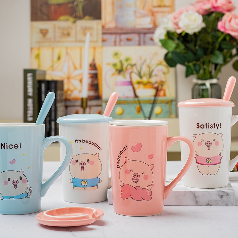 Three Colors Cartoon Logo Ceramic Mug – Bulk Coffee Mugs and Custom Decal Mugs price