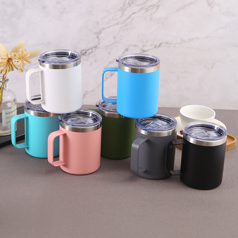 12oz Insulated Coffee Mug Stainless Steel Camping Water Bottle with Lid, Travel Tumbler Cup with Handle – Cup and Mug price