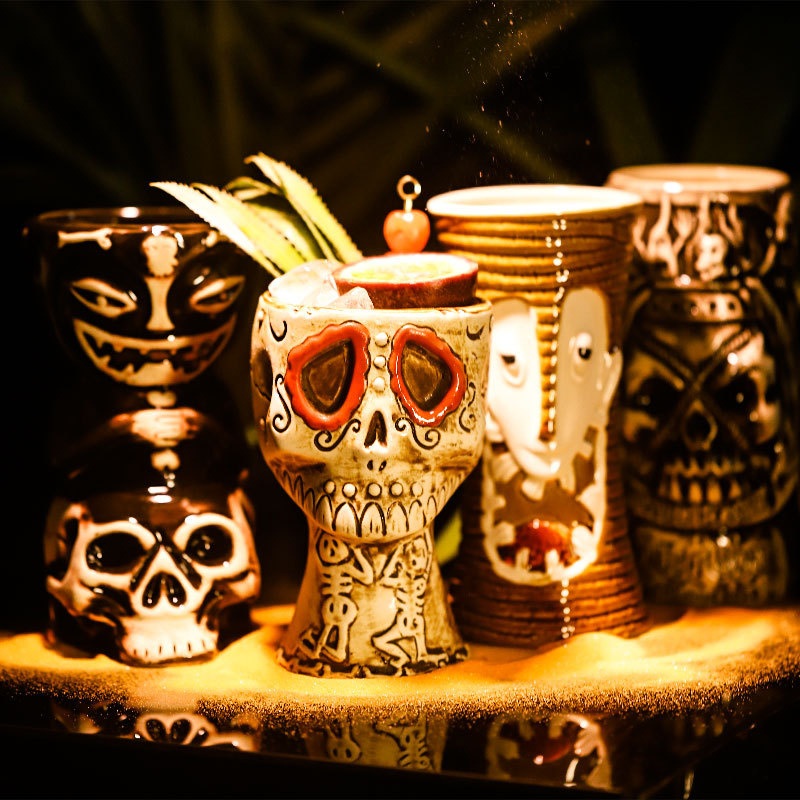 Custom Professional Tiki Barware Cocktail Glass New Party Drink Cup Ceramic Cocktail Tiki Mugs – Vasos Tiki and Tiki Bar Outdoors price