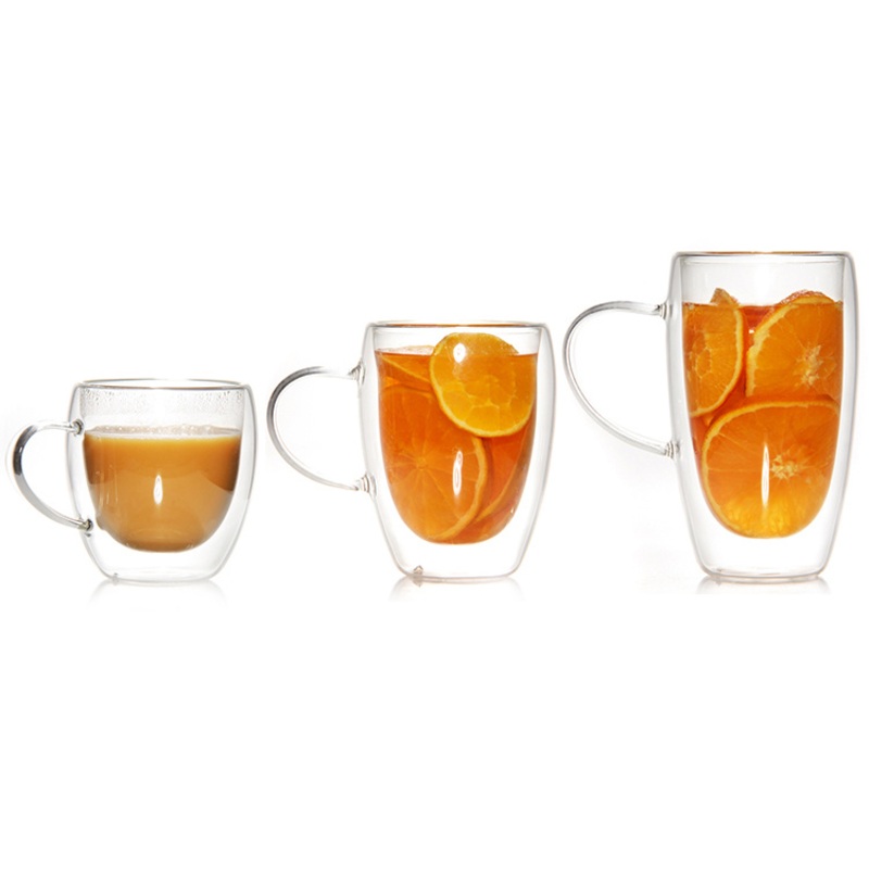 Factory Price 350ml/450ml/650ml Double Wall Glass Cup – Glass Egg Cup and Coffee Mug Double Wall Glass Cup price