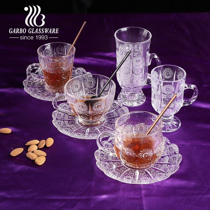 Middle East Sunflower Glass Tea Cup and Saucer Set – Tea Set and Tea Cup and Saucer price