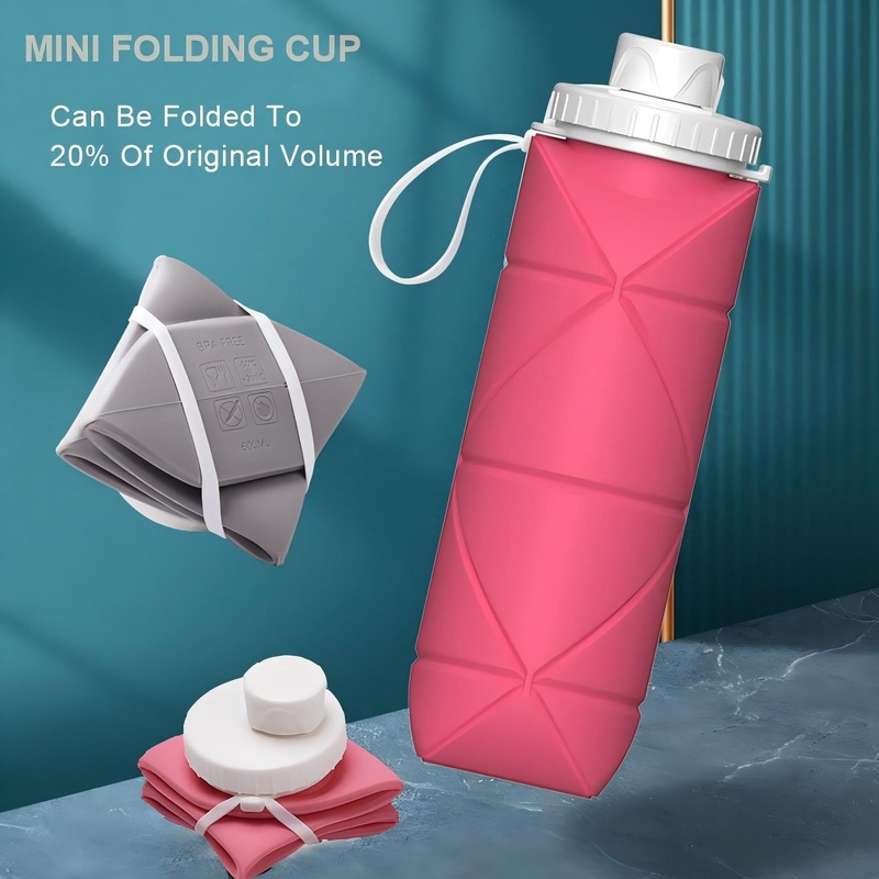 Outdoor Portable Collapsible Drinking Bottle Leak Proof Silicone Foldable Water Bottle with Custom Logo – Water Bottle and Sports Bottle price
