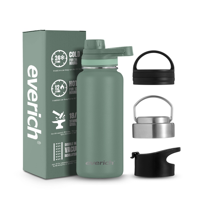 Sturdy Powder Coating ODM OEM SS304 Wide-Mouth Water Bottle with Fixed Handle Lid – Stainless Steel Water Bottle and Water Bottle price