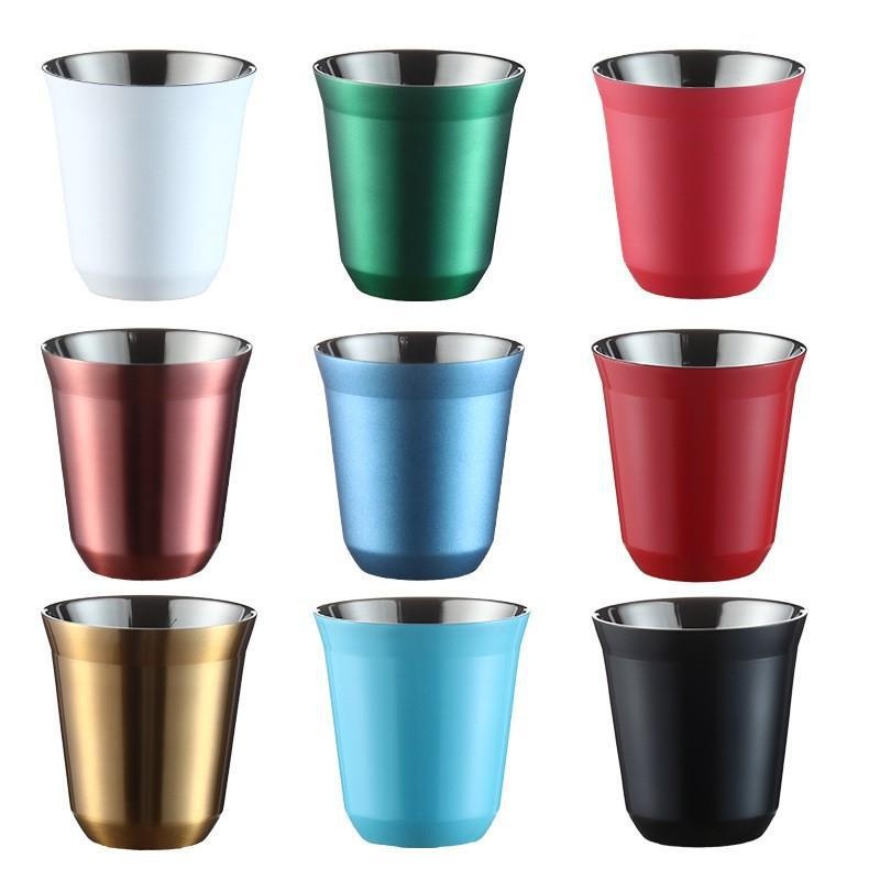 Wholesale Luxury Mini 80ml 160ml 250ml Double Wall Stainless Steel Coffee Mug Cups – Coffee Mug and Stainless Steel Coffee Mug price