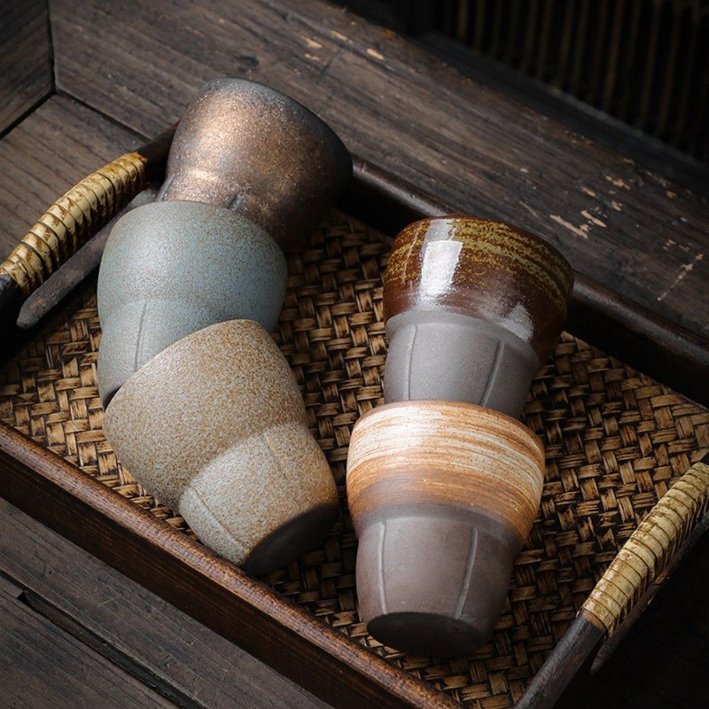 150ml Creative Retro Ceramic Coffee Mug Rough Pottery Tea Cup Japanese Latte Porcelain Cup Pottery Coffee Mugs – Ceramic Mug and Mugs Ceramic price