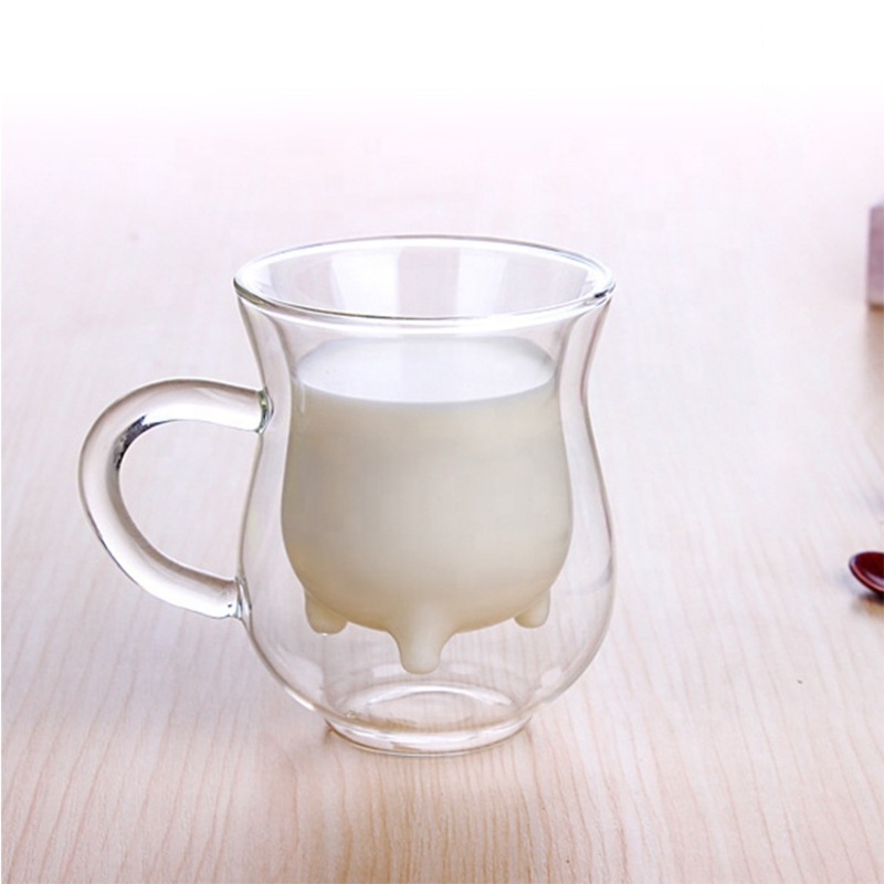 350ml Heat Resistant Borosilicate Glass Cow Milk Coffee Mug – Milk Glasses and Espresso Glasses price