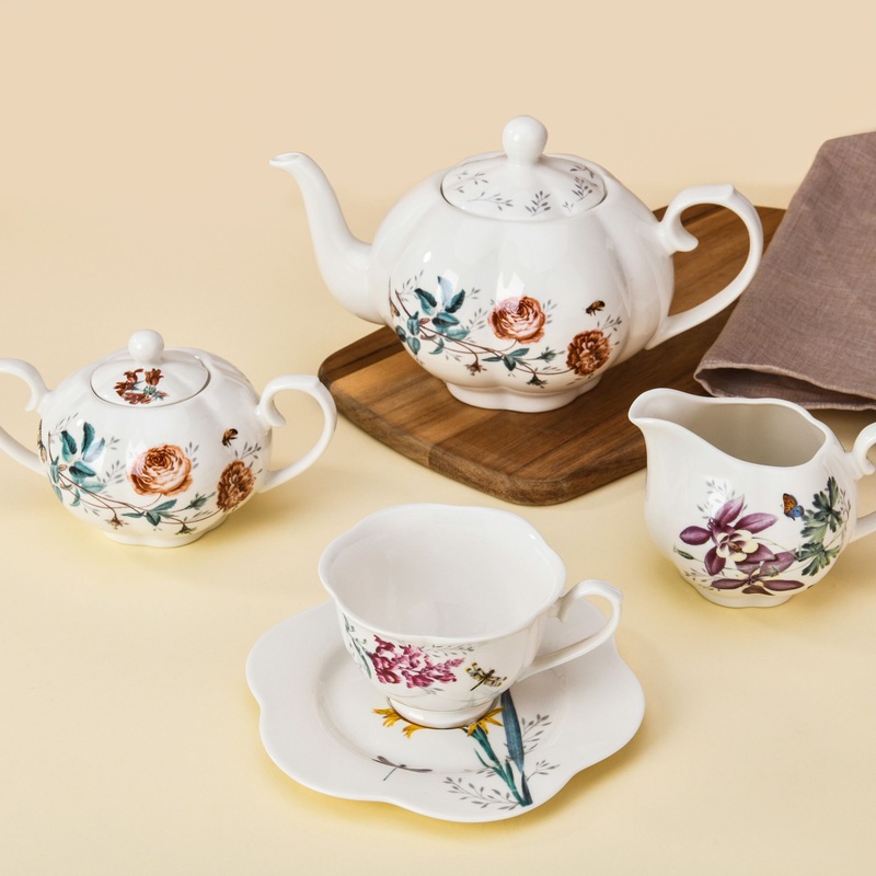 Colorful Floral Porcelain Flower Teapot Coffee Cup & Saucer Ceramic Tea Set – Tea Set and Ceramic Tea Set price