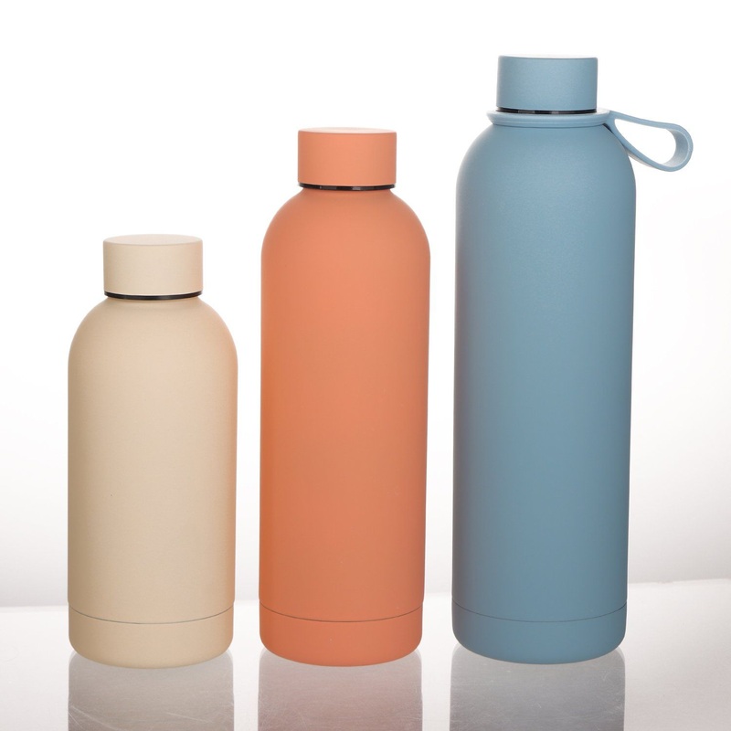 Custom Logo 500ml Drink Bottle Stainless Steel vacuum Flask Thermal Rubber Paint Matte Sports Water Bottle – Water Bottle and Stainless Steel Water Bottle price