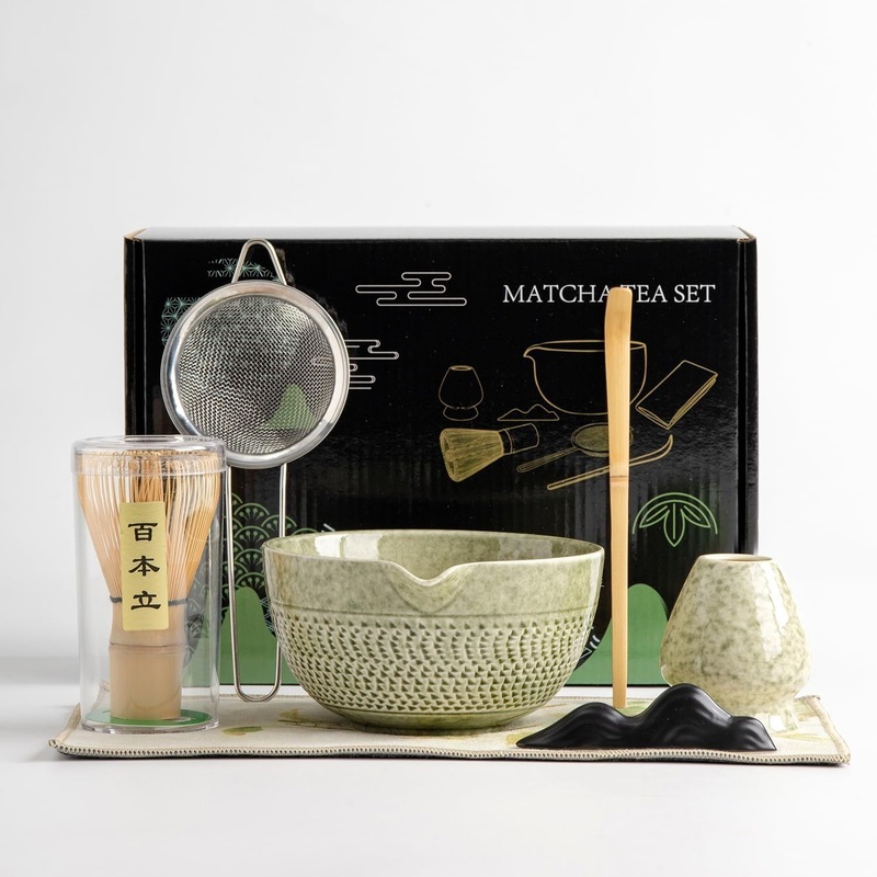 Premium Stripe Matcha Tea Set with Matcha Bowl with Spout – Matcha Tea Set and Japanese Matcha Set price