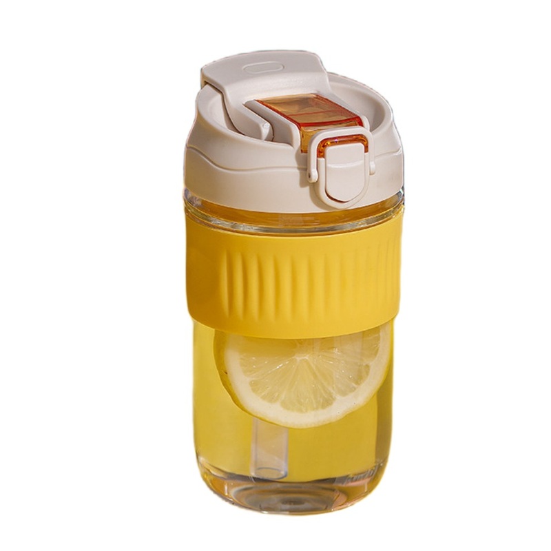 Reusable Glass Silicone Sleeve Cup Borosilicate Coffee Tea Milk Tumbler with Straw and Lid – Silicone Sleeve Cup and Borosilicate Coffee Cup price