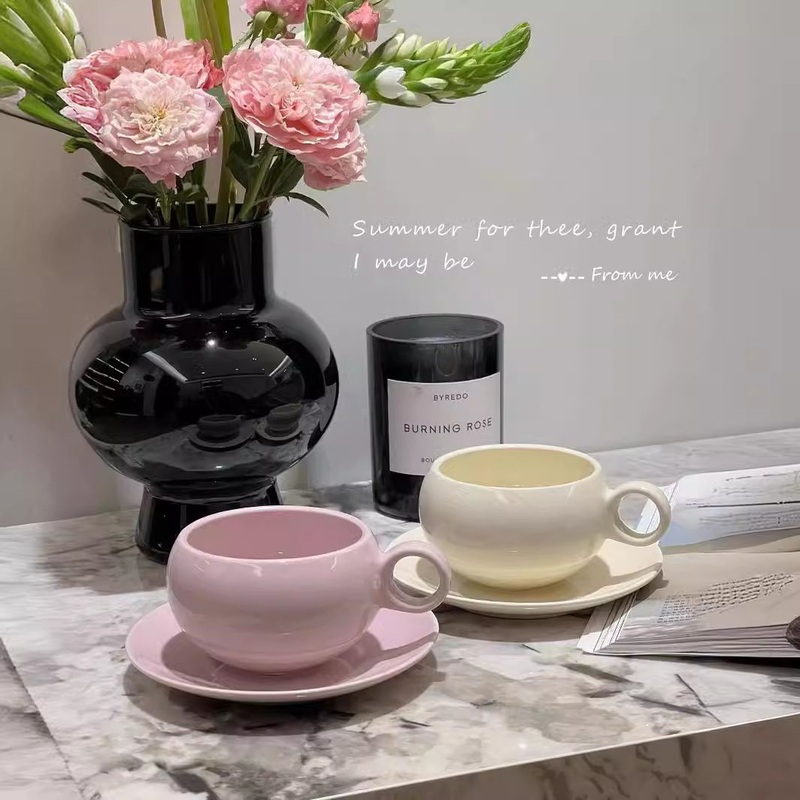 Simple Solid Color Nordic Style Mug Ins Coffee Latte Art Cup Saucer Latte Afternoon Tea Tableware Ceramic Mug Mug – Ceramic Mug and Mugs Ceramic price