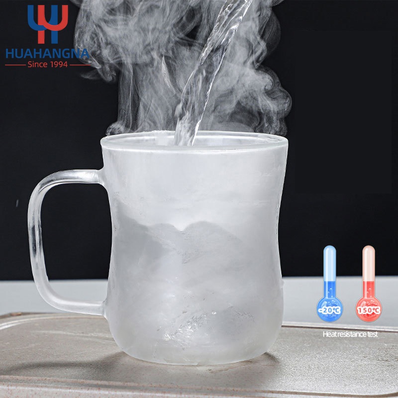 Wholesale High Borosilicate Glass Double Wall Glass Cup Home Office Milk Juice Coffee Cup with Handle Glass Mug – Glassware and Glass Cups price