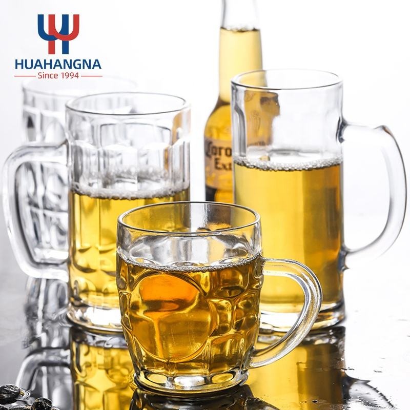 16oz Heavy Base Beer Cups Drinking Glasses 500ml Large Pub Clear Water Glass Beer Mug with Handle for Bar Alcohol Beverages – Beer Glass and Glassware price