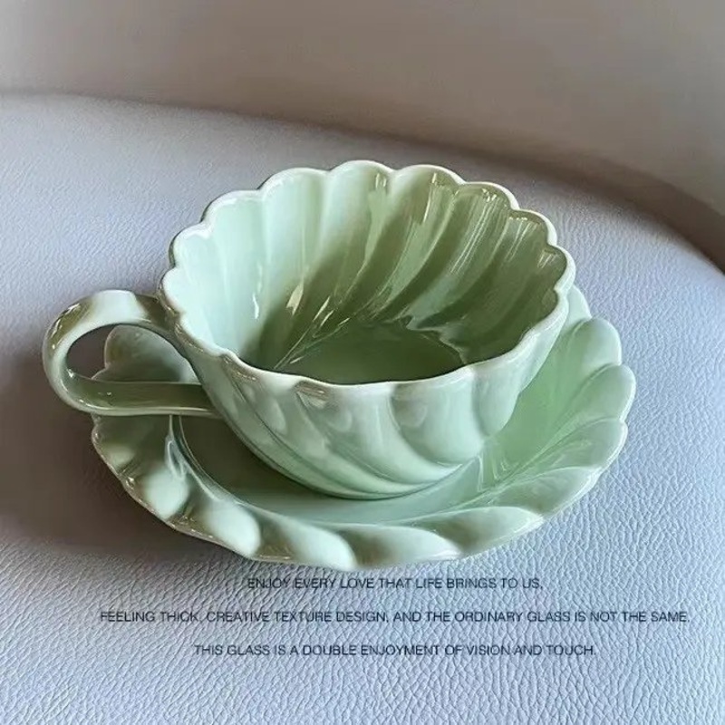 280ml Elegant Cream Style Ceramic Tea Cup Suitable for Home Office Wedding Party and Restaurant Parties and Dessert Decorations – Dessert Cup and Saucer and Coffee Cup price