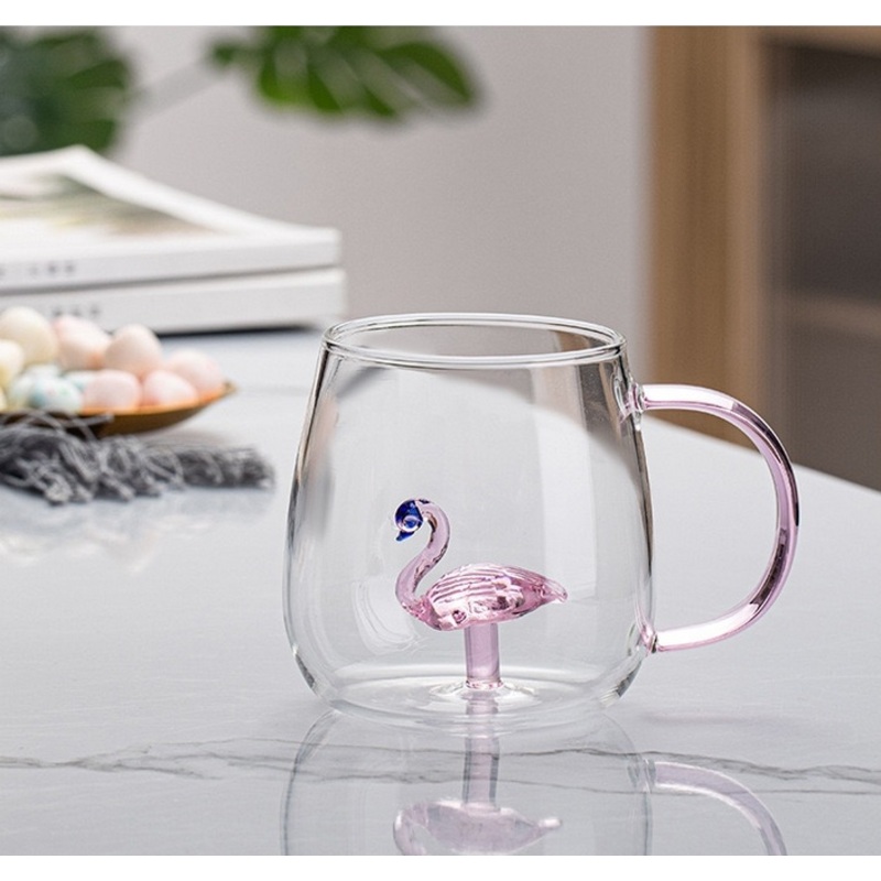 400ml High Borosilicate Glass Juice Cup Colorful Cartoon Animal Design Cute Drinkware for Parties Perfect Household Gift – Glass Cup and High Borosilicate Glass price