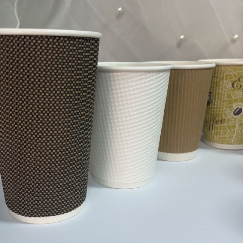 4oz-20oz Disposable Double Wall Corrugated Paper Cups Ripple Coffee Cup Christmas Customized Cup – Ripple Paper Cup and Coffee Paper Cups price