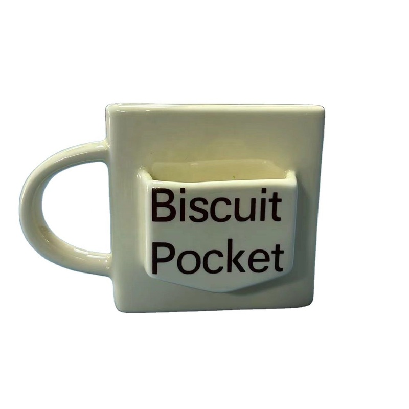 Ceramic Biscuit Pocket Mug Half Mug with Cookie Holder – Biscuit Pocket Half Mug and Kookie Pocket Ceramic Mug price