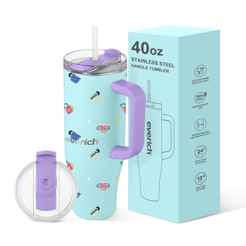 Everich 40oz Leakproof Insulated Tumbler with Reusable Straw – Insulated Tumbler and Tumbler with Handle price